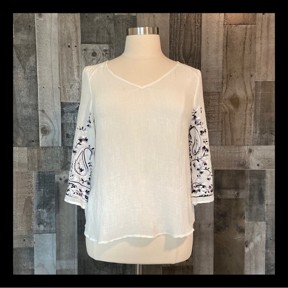 Anthropologie Fig and Flower top large festival boho chic flowy paisley floral - Picture 1 of 12